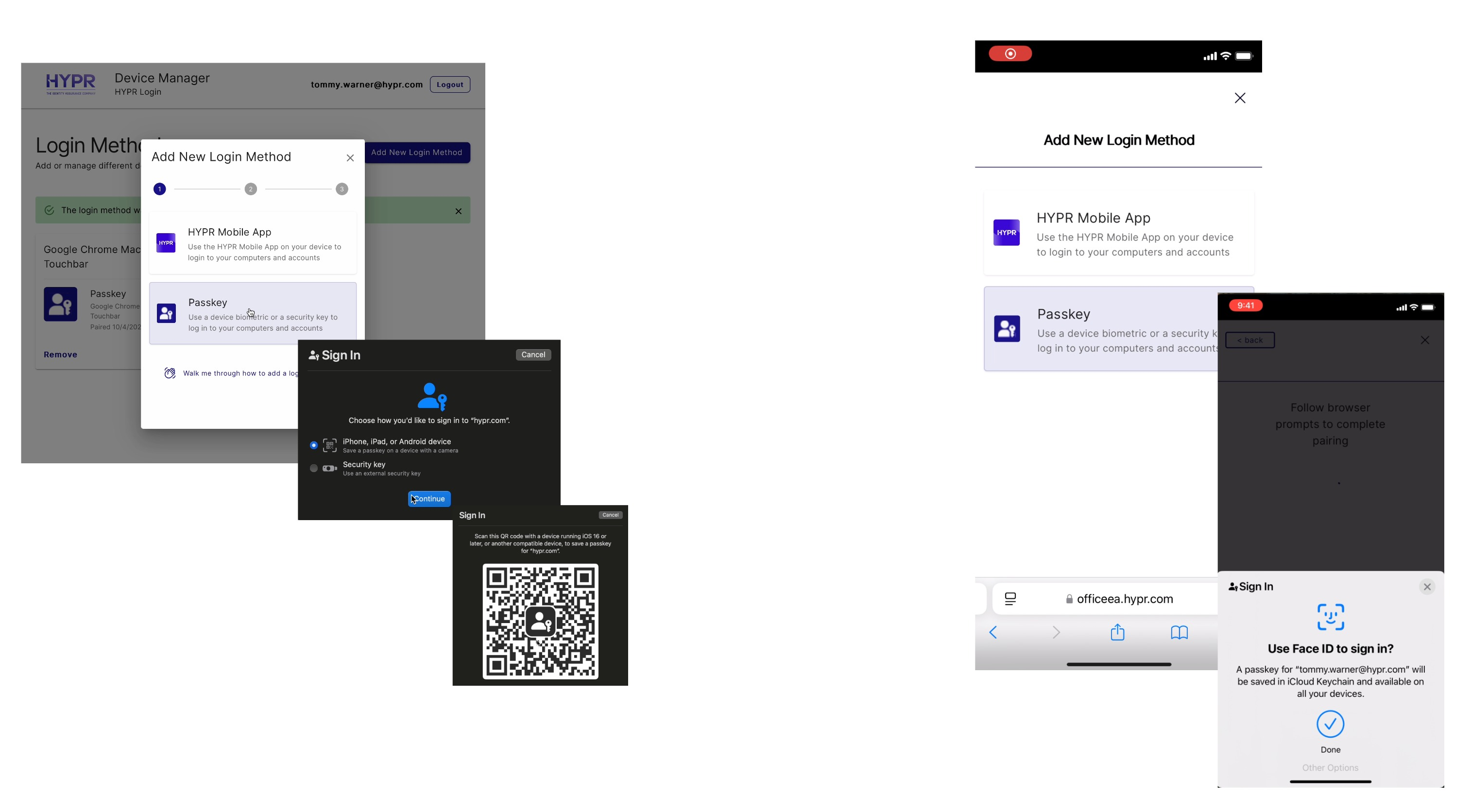 HYPR Passkey initiation example